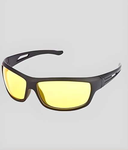 Day & Night Driving Glasses with Yellow Lens – UV Protection, Sports Design, Unisex (Medium Size, Non-Polarized, with Box)
