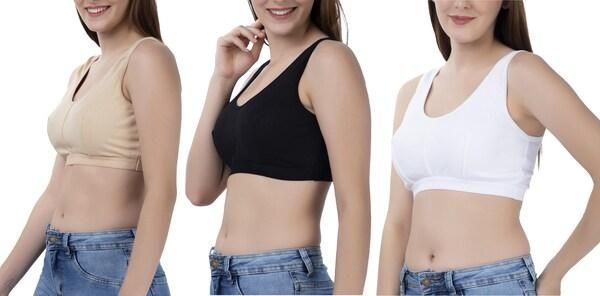 Women's Multicolor Air Bra Pack of 3 – Soft Cotton, Non-Padded, Solid Colors