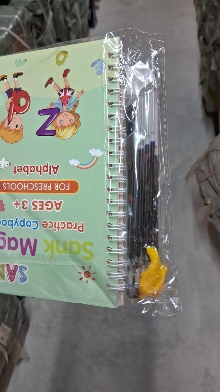 Sank Magic Practice Copybook Set (4 Books + 1 Pen + 1 Grip + 10 Refills) – Pack of 1