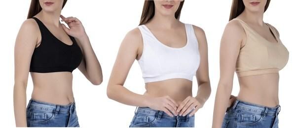 Women's Multicolor Air Bra Pack of 3 – Soft Cotton, Non-Padded, Solid Colors