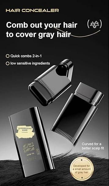 2-in-1 Hair Touch-Up Comb – Quick White Hair Cover Stick, Waterproof & Sweat-Proof Hair Color (20gm)