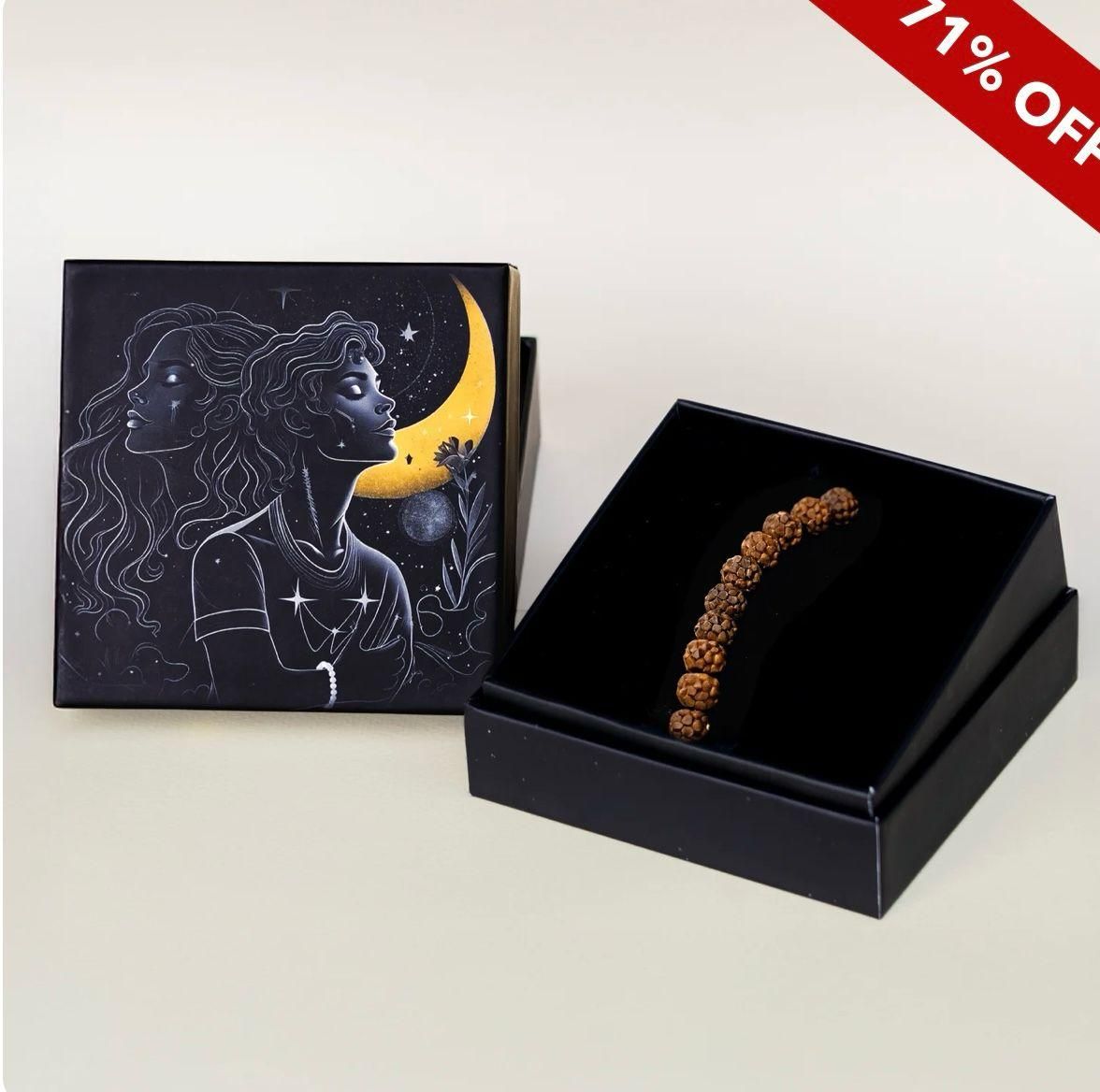 5 Mukhi Rudraksha Bracelet – Natural Brown Rudraksha, Free Size, Pack of 1