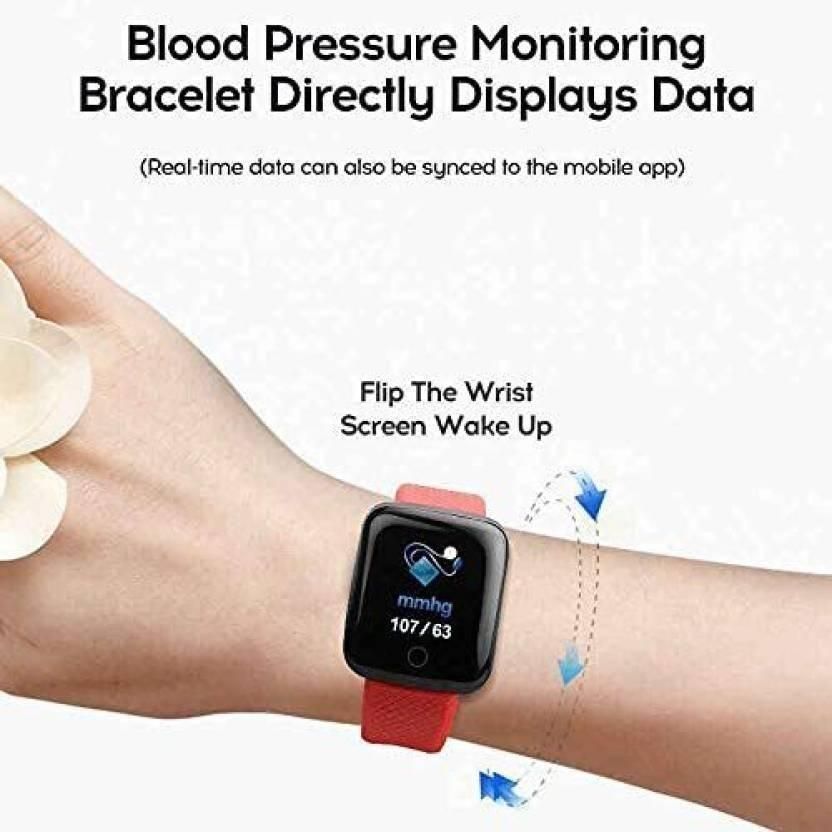 ID116 Plus Smart Fitness Tracker – Color Screen Smartwatch with Silicone Strap (Black)