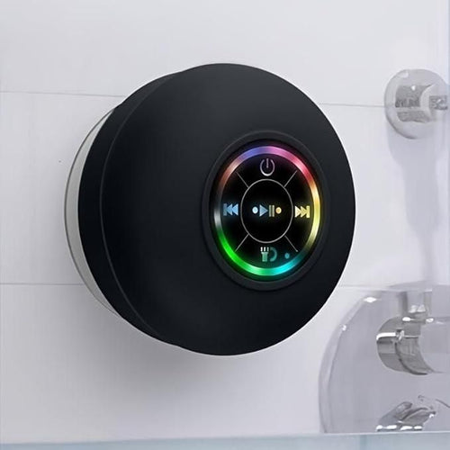 Large Suction Cup Waterproof Bluetooth Speaker with LED Light Show – Portable, Assorted Colors, Pack of 1
