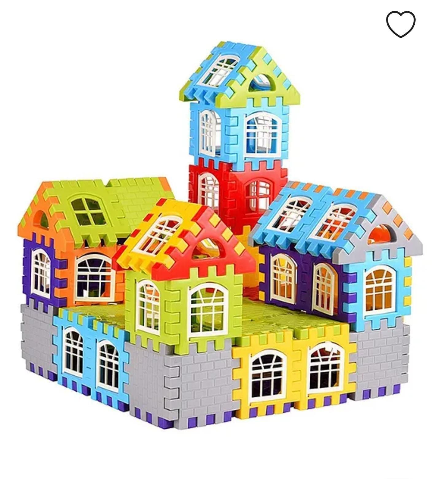 Building Blocks for Kids – 50 Pcs House Building Set with Windows | Creative Block Game for Toddlers (Ages 2–5 Years) – Multicolor