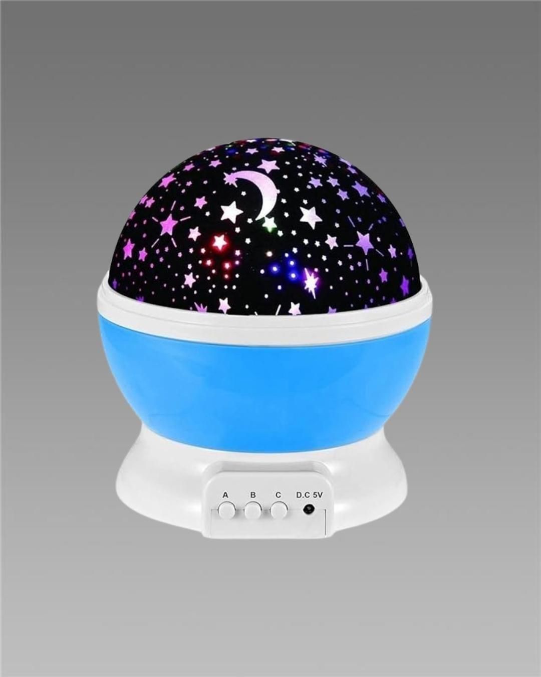 Star Master Rotating 360° Moon Night Light Lamp Projector with Multi-Color LED & USB Cable – Kids Room Night Bulb, Pack of 1 (Random Color)