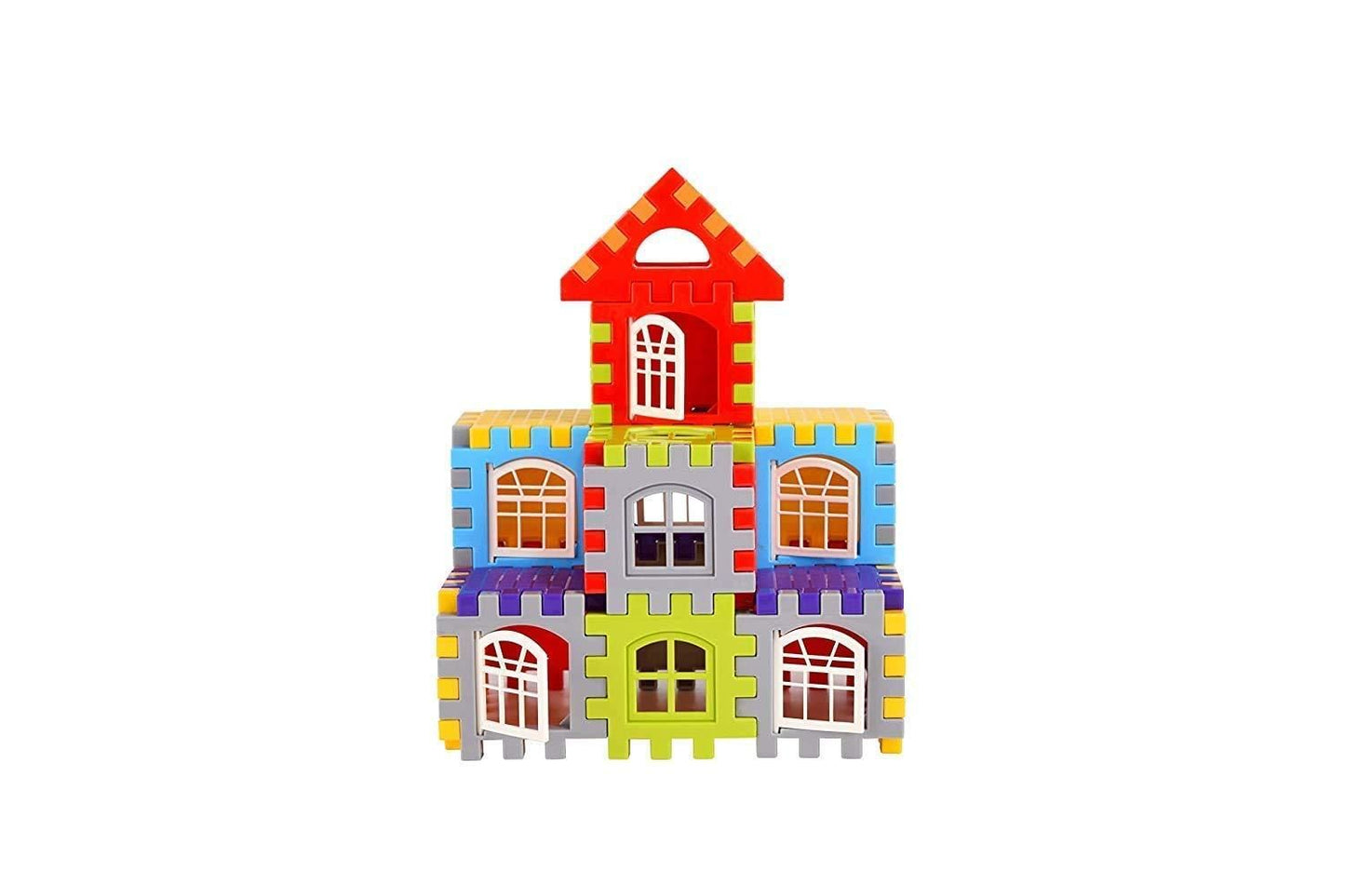 Building Blocks for Kids – 50 Pcs House Building Set with Windows | Creative Block Game for Toddlers (Ages 2–5 Years) – Multicolor