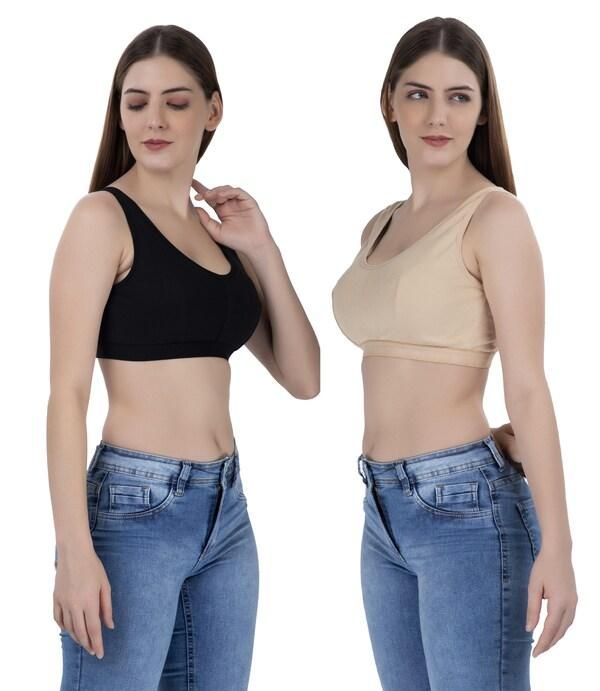 Women's Multicolor Air Bra Pack of 3 – Soft Cotton, Non-Padded, Solid Colors