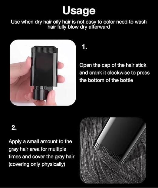 2-in-1 Hair Touch-Up Comb – Quick White Hair Cover Stick, Waterproof & Sweat-Proof Hair Color (20gm)