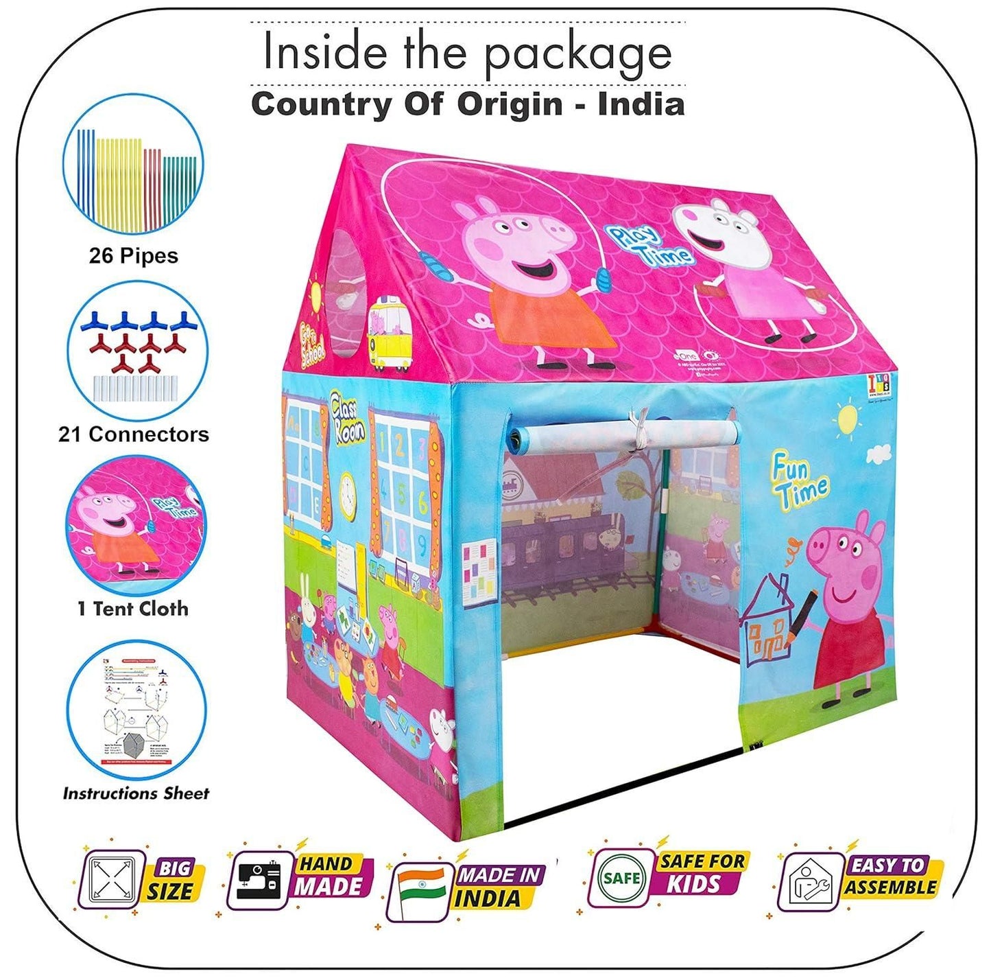 Tent House for Kids – Foldable Play Tent for Indoor & Outdoor Fun | Lightweight, Easy-to-Assemble Toy Tent (Multicolor)