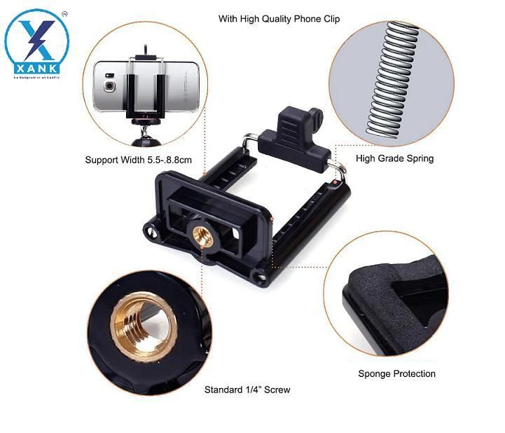 Portable Camera & Mobile Stand (Black, Supports Up to 1000 g)