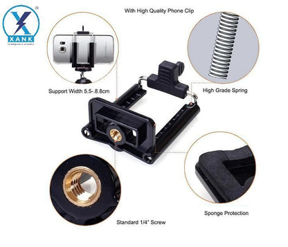 Portable Camera & Mobile Stand (Black, Supports Up to 1000 g)