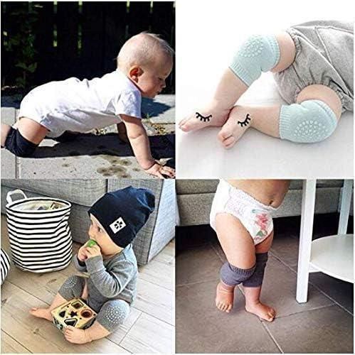 2 Pair Baby Knee Pads for Crawling – Soft Cotton Blend, Anti-Slip Protection for Infants &amp; Toddlers