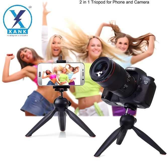 Portable Camera & Mobile Stand (Black, Supports Up to 1000 g)