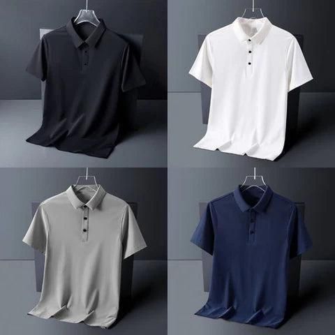 Poly Matte Solid Half Sleeves Men’s Polo T-Shirts – Pack of 4, Regular Fit, Assorted Colors
