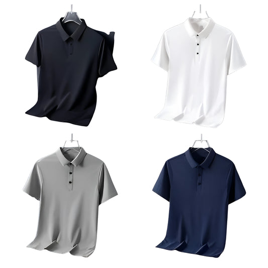 Poly Matte Solid Half Sleeves Men’s Polo T-Shirts – Pack of 4, Regular Fit, Assorted Colors