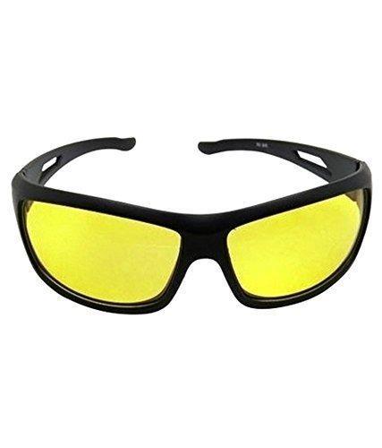 Day & Night Driving Glasses with Yellow Lens – UV Protection, Sports Design, Unisex (Medium Size, Non-Polarized, with Box)