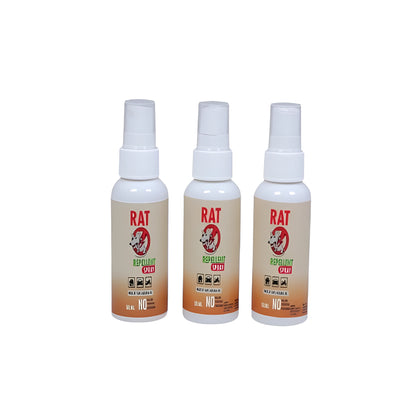 Natural Rat Repellent Spray – 50ML Each (Pack of 3), Herbal Rodent Control for Home, Car & Kitchen