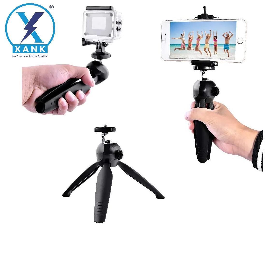 Portable Camera & Mobile Stand (Black, Supports Up to 1000 g)