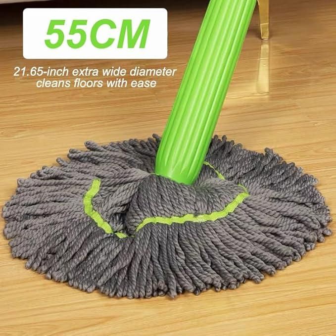 Self-Twisting Water Rotating Mop with Microfiber Head – 134 x 55 cm, 360° Spin Handle, Easy Floor Cleaning Tool