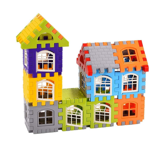 Building Blocks for Kids – 50 Pcs House Building Set with Windows | Creative Block Game for Toddlers (Ages 2–5 Years) – Multicolor
