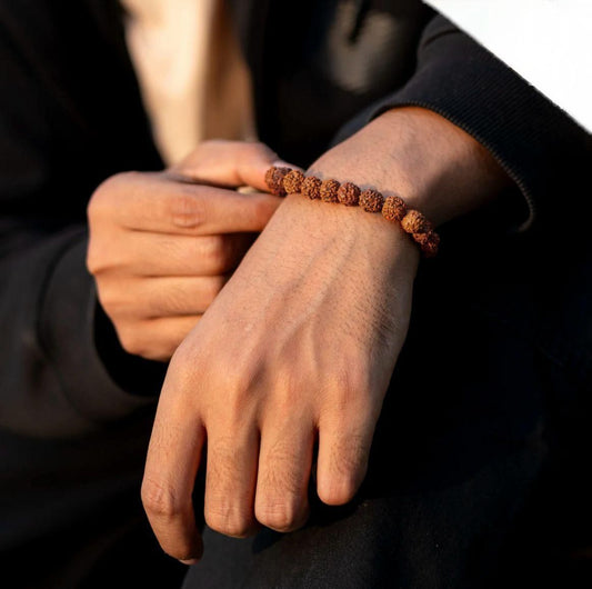 5 Mukhi Rudraksha Bracelet – Natural Brown Rudraksha, Free Size, Pack of 1