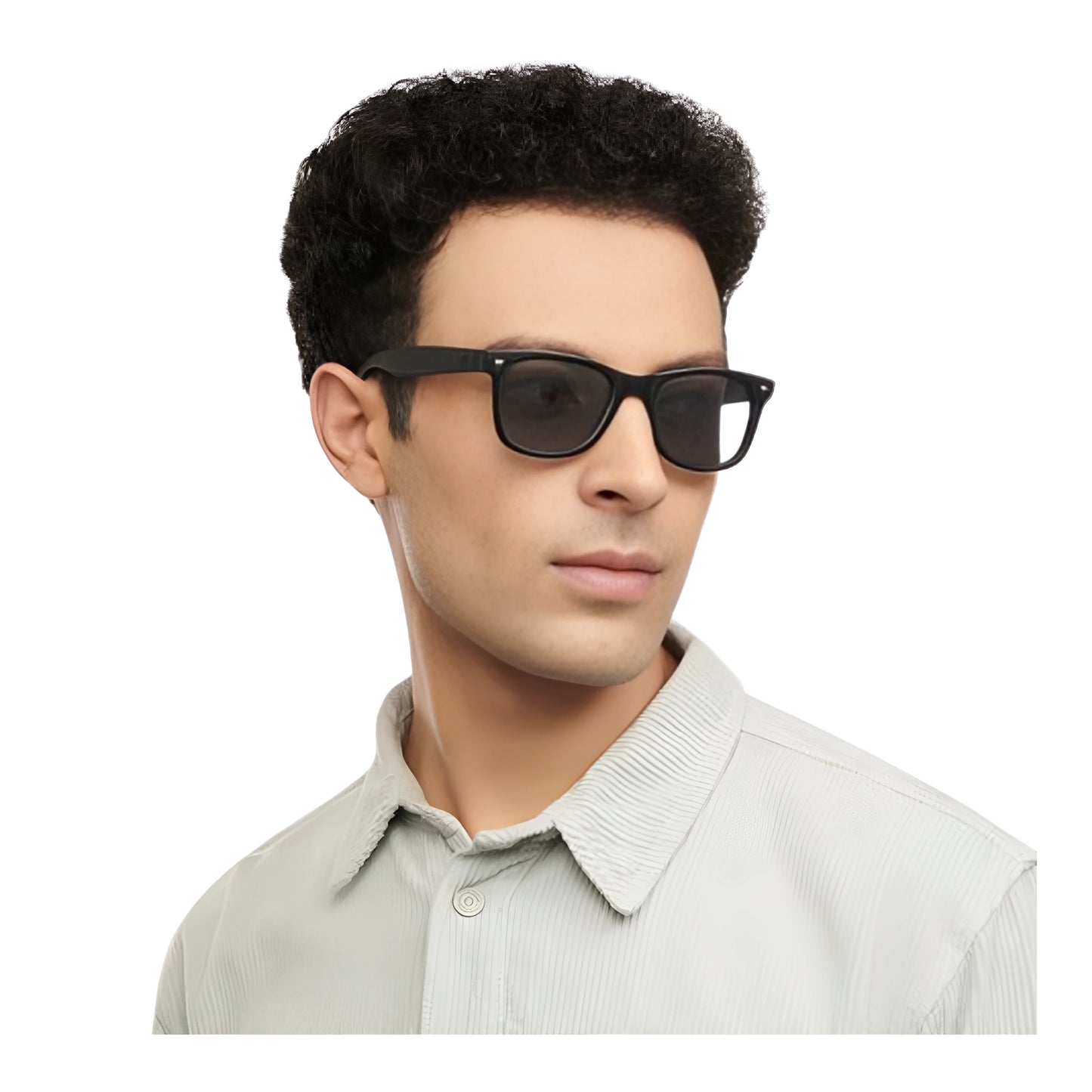 Stylish Metal Frame Sunglasses with Box Case – UV Protection, Black Lens, Unisex Free Size