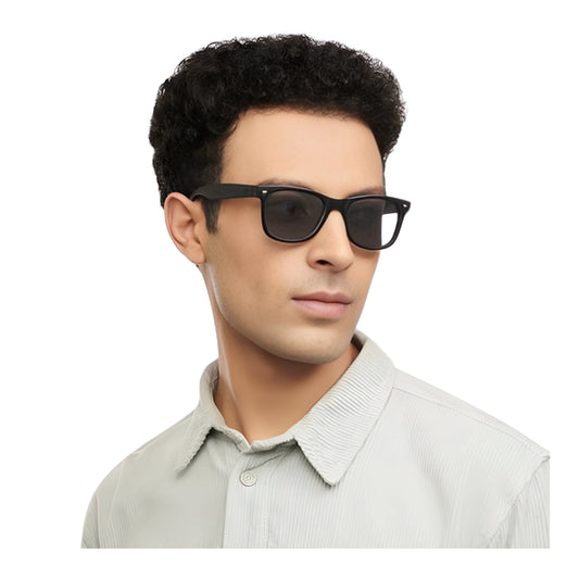 Stylish Metal Frame Sunglasses with Box Case – UV Protection, Black Lens, Unisex Free Size