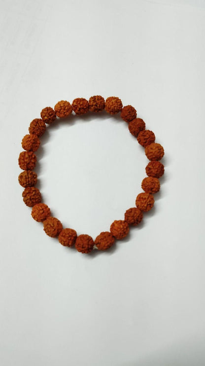 5 Mukhi Rudraksha Bracelet – Natural Brown Rudraksha, Free Size, Pack of 1