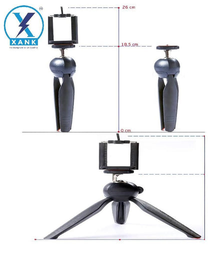 Portable Camera & Mobile Stand (Black, Supports Up to 1000 g)