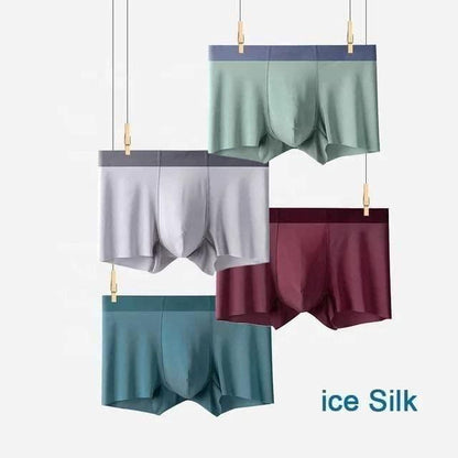 Men’s Ice Silk Briefs Boxers – Pack of 3, Multicolor, Regular Fit, Comfortable Casual Wear