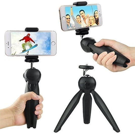 Portable Camera & Mobile Stand (Black, Supports Up to 1000 g)