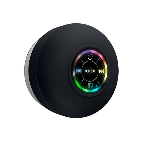Large Suction Cup Waterproof Bluetooth Speaker with LED Light Show – Portable, Assorted Colors, Pack of 1
