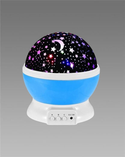 Star Master Rotating 360° Moon Night Light Lamp Projector with Multi-Color LED & USB Cable – Kids Room Night Bulb, Pack of 1 (Random Color)
