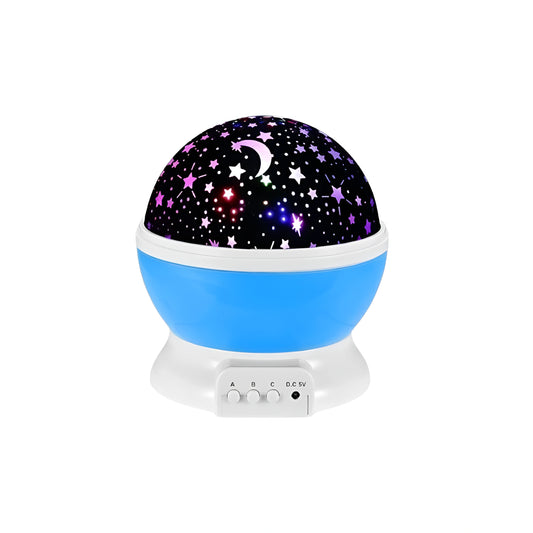 Star Master Rotating 360° Moon Night Light Lamp Projector with Multi-Color LED & USB Cable – Kids Room Night Bulb, Pack of 1 (Random Color)