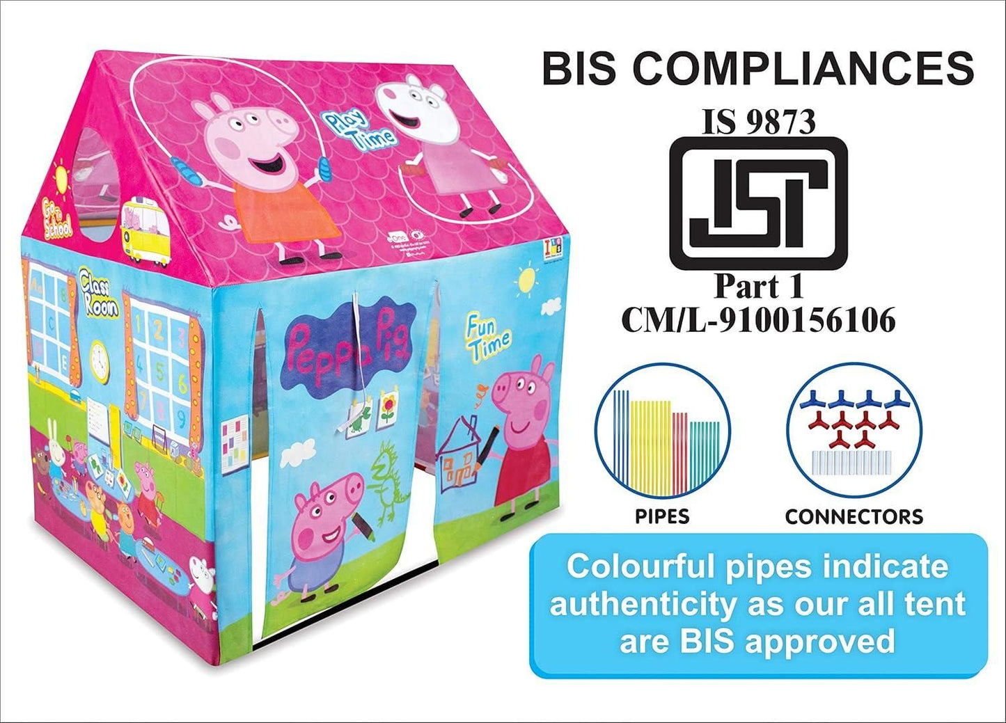 Tent House for Kids – Foldable Play Tent for Indoor & Outdoor Fun | Lightweight, Easy-to-Assemble Toy Tent (Multicolor)