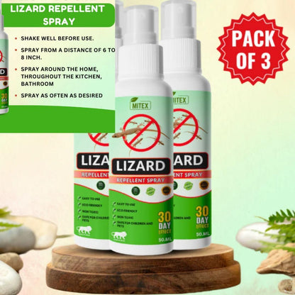 Lizard Repellent Spray 50ML (Pack of 3) – Natural, Non-Toxic Formula for Home & Kitchen