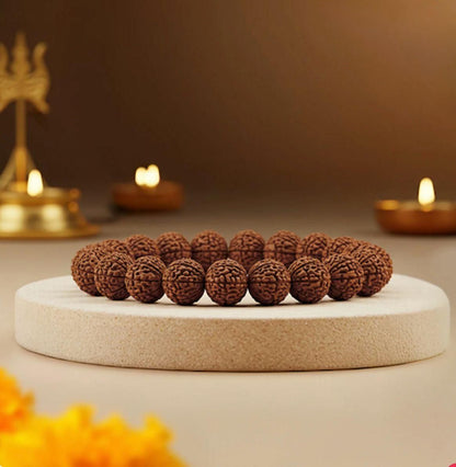 5 Mukhi Rudraksha Bracelet – Natural Brown Rudraksha, Free Size, Pack of 1